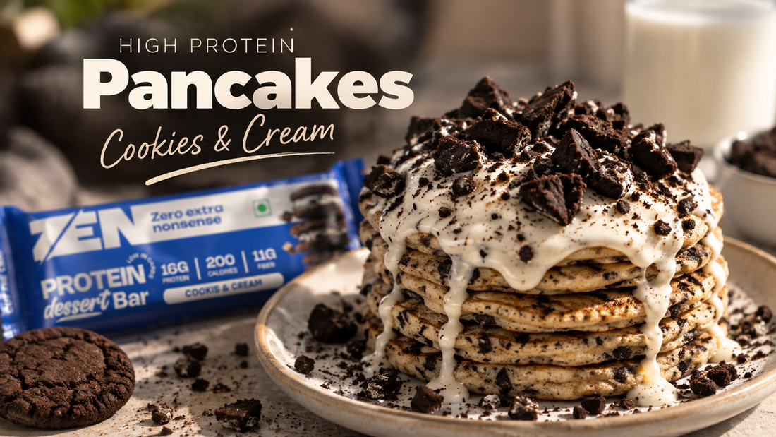 High Protein Cookies & Cream Pancakes