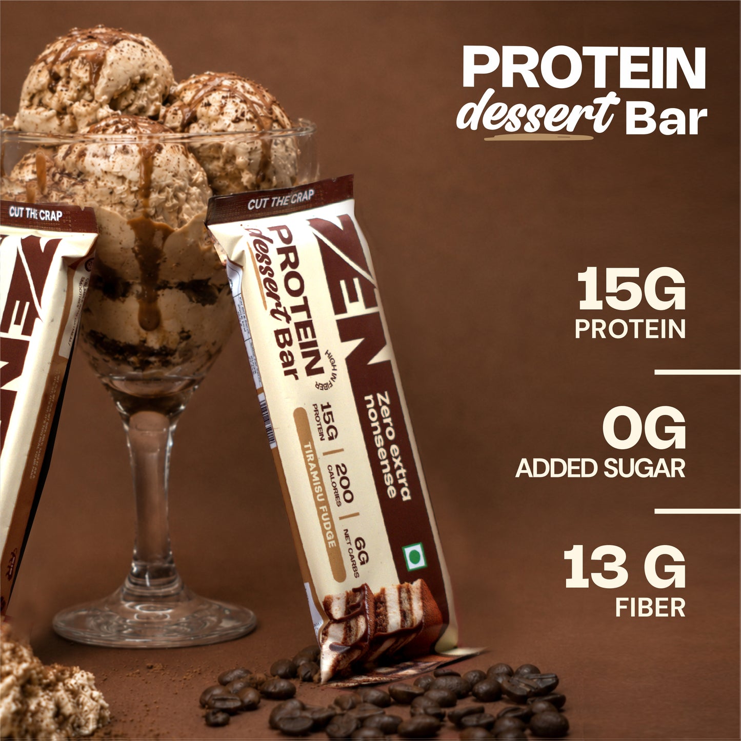 Tiramisu Fudge Protein Dessert bar