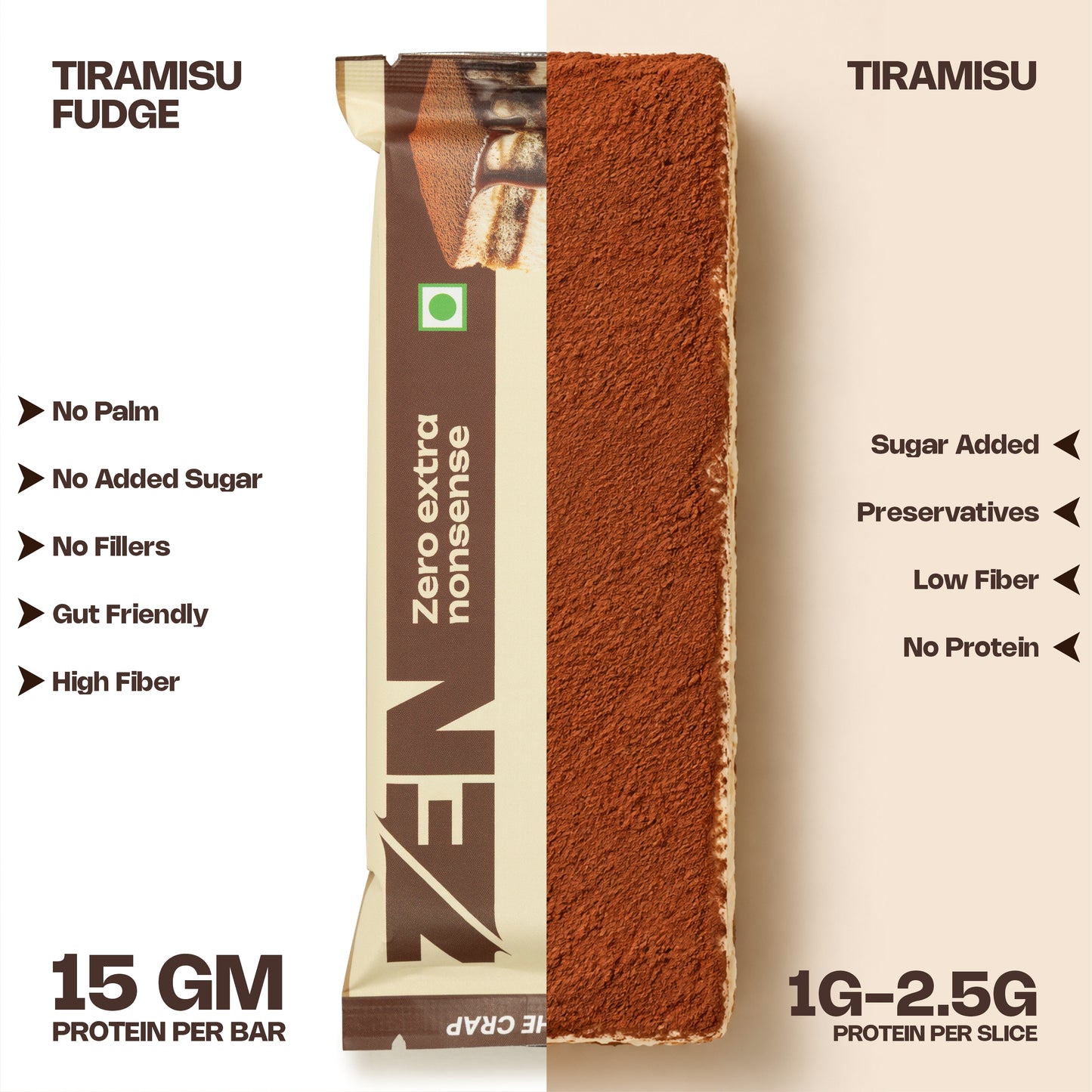 Tiramisu Fudge Protein Dessert bar