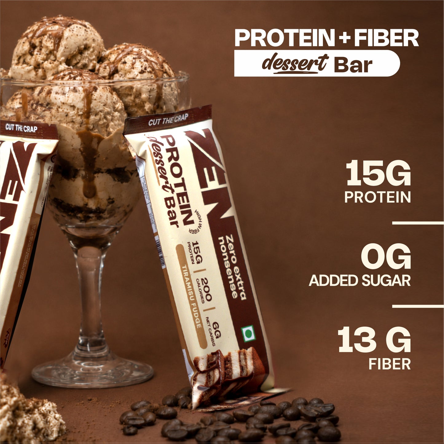 Tiramisu Fudge Protein Dessert bar