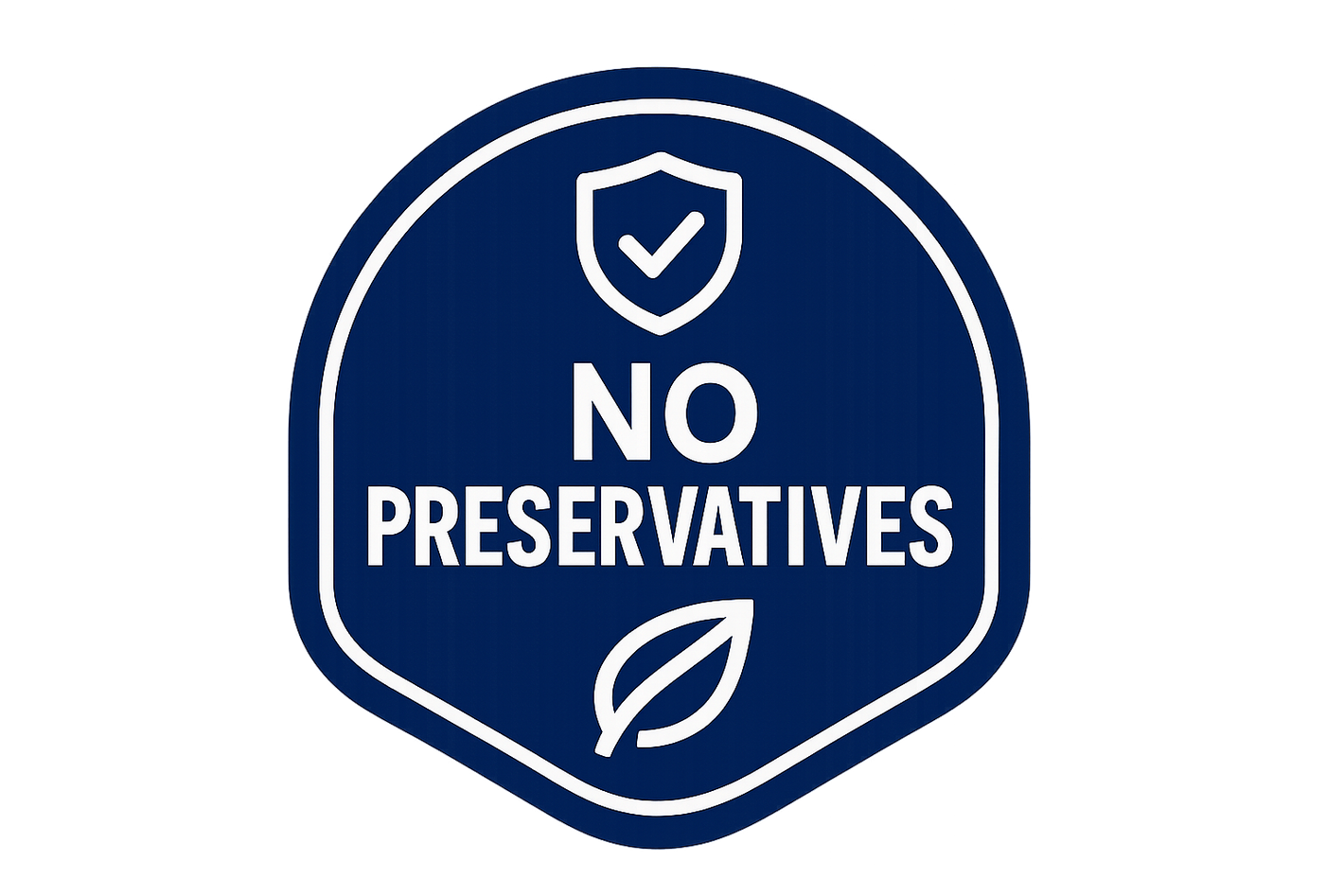 Keep a Trust Badge which says "No Preservatives" Keep the color #060680